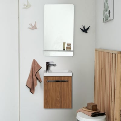 Ensemble lave-mains suspendu avec miroir tablette NEVADA MOB IN