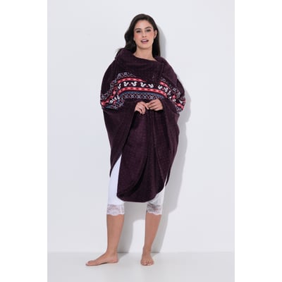 Poncho en peluche avec col, motif norvégien ULLA POPKEN