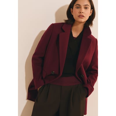 Manteau mi-long croisé avec laine MADIM ETAM