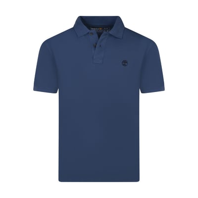 Polo en coton bleu en maille piquée avec une coupe droite et un col à revers TIMBERLAND