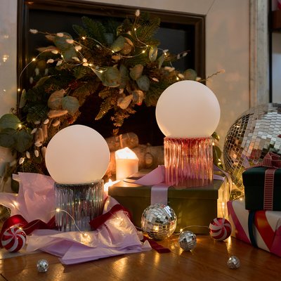 Lampe à poser, verre strié coloré et opaline, Dima LA REDOUTE INTERIEURS