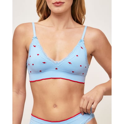 Soutien-gorge brassière triangle broderies cœurs REDCUPIDOIZ UNDIZ