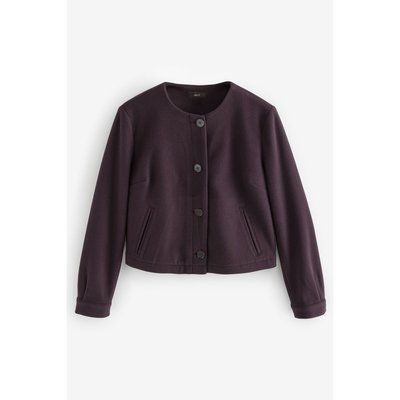 Veste brossée boutonnée sans col NEXT