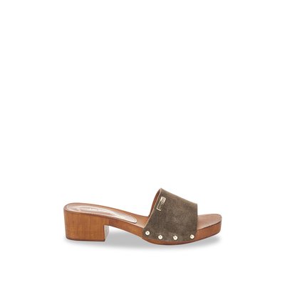 Mules à talons en cuir en forme de sabot THERESA LES TROPEZIENNES PAR M BELARBI