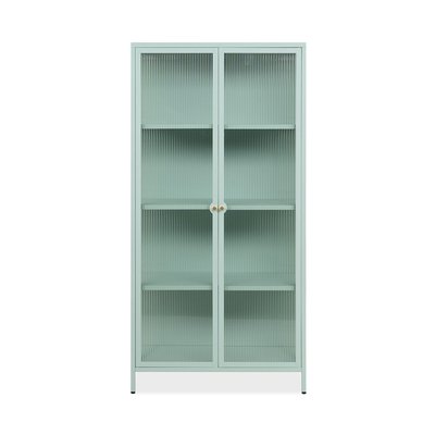 Vitrine avec 2 portes vitrées et 3 étagères en métal L80 cm - MILTON CALICOSY