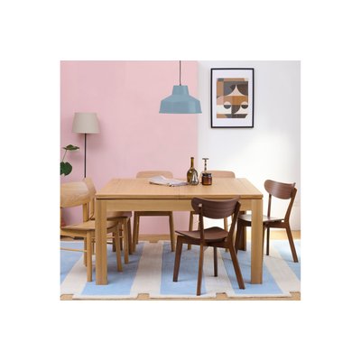 Table carrée extensible bois chêne clair massif L140/200 - BOSTON HELLIN, DEPUIS 1862