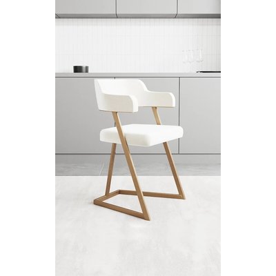 Стул для кухни с обивкой из велюра и металла SO'HOME