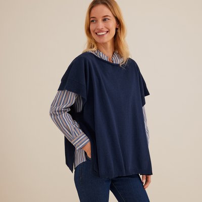Manteau cape femme bleu marine La Redoute