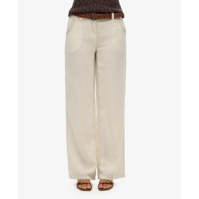 Pantalon taille basse en lin SUPERDRY