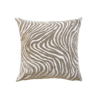 Coussin décoratif carré en velours jacquard à motif zébré DOUCEUR D'INTÉRIEUR