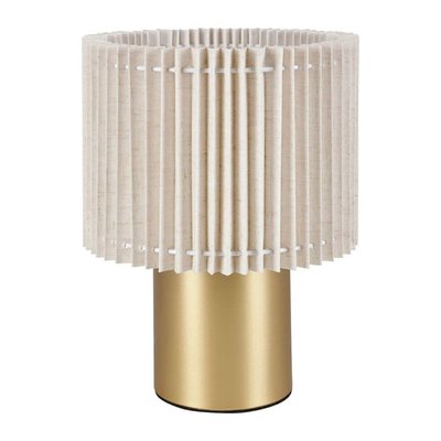 Lampe Métal Lin Auréline écru Dorée DECORATIE