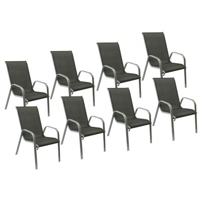 Chaises en textilène, lot de 8, MARBELLA HAPPY GARDEN