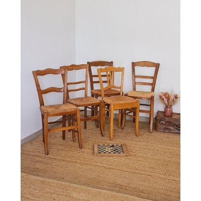 Lot de 5 chaises dépareillées Claude N°1284 - Bon état DEBONGOUT