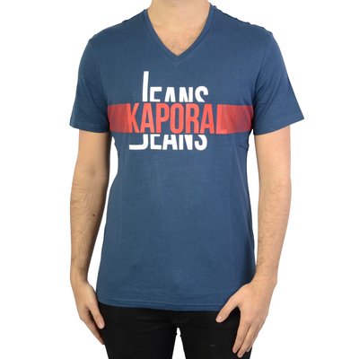 T-shirt Delmo Col V, Imprimé Poitrine KAPORAL