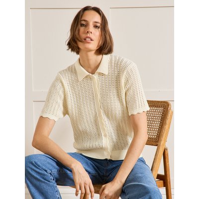 Gilet col polo ajouré coton biologique CYRILLUS
