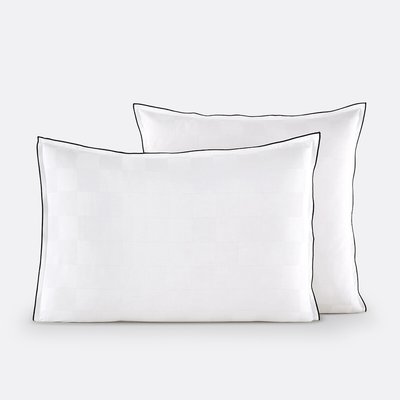 Taie d'oreiller satin de coton lavé, Victor damier LA REDOUTE INTERIEURS