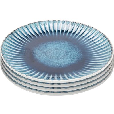 Lot de 4 assiettes plates à dessert, MUSTIQUE KARE DESIGN