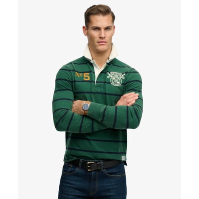 Polo de Rugby Double Emblem à Rayures SUPERDRY