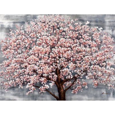 Tableau nature cerisier en fleurs tons doux PIER IMPORT