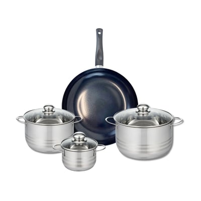 Batterie 1 poêle 32cm + 3 faitouts 14/20/24cm PRIMA BRILLANT ELO