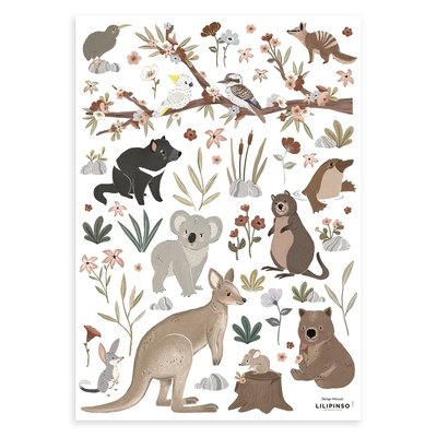 Stickers muraux les animaux d'Australie LILYDALE LILIPINSO