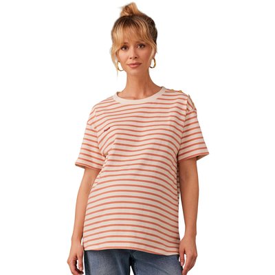Tee-shirt grossesse rayé brodé "parfaite" coton bio ENVIE DE FRAISE