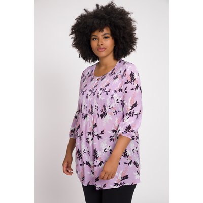 Chemise smockée à motif feuilles. Ligne A ULLA POPKEN