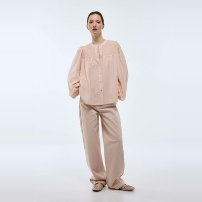 Blouse manches longues unie smockée MONOPRIX