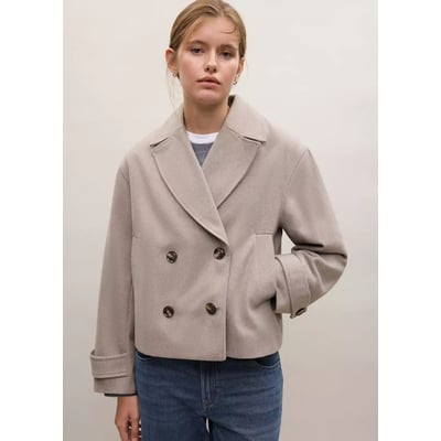 Manteau laine mélangée boutons MANGO TEEN
