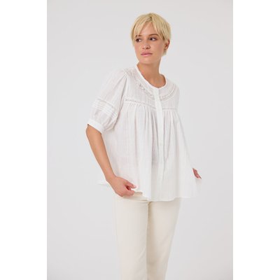 Chemise à manches courtes, col tunisien et détails en dentelle Danielle ARTLOVE