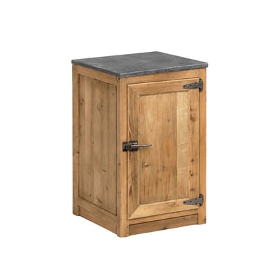 Meuble bas de cuisine en bois recyclé et pierre bleue CHAMPÊTRE MADE IN MEUBLES 