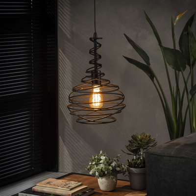 Suspension industrielle forme cône filaire noir RALF PIER IMPORT