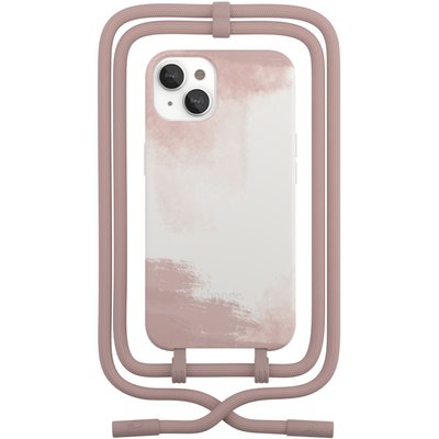 Coque avec cordon iPhone 13 mini Tour de cou rouge WOODCESSORIES