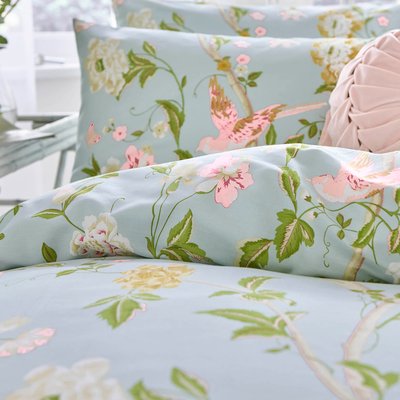 Parure de lit fleurie Summer Palace Duckegg pour grand lit double LAURA ASHLEY