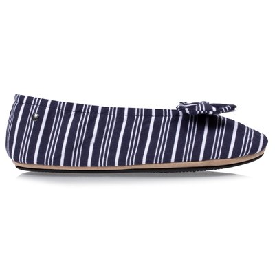 Chaussons Ballerines grand nœud et semelle gomme ISOTONER