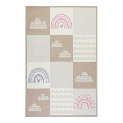 Tapis enfant plat réversible , LOVELY RAINBOW ESPRIT