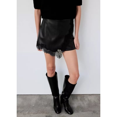 Jupe short cuir synthétique MANGO