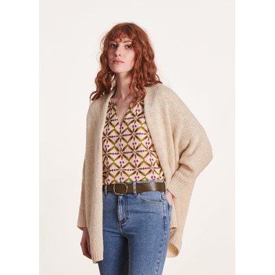 Gilet mi-long oversize en maille irisée LA FEE MARABOUTEE