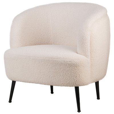 Fauteuil de salon, métal et bouclette, SVEN NORDLYS