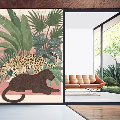 Papier peint exotique felins dans la jungle HEXOA