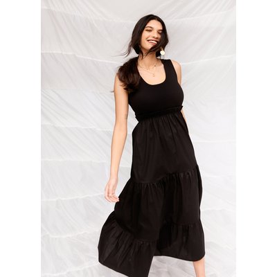 Robe en popeline avec haut côtelé LOLALIZA