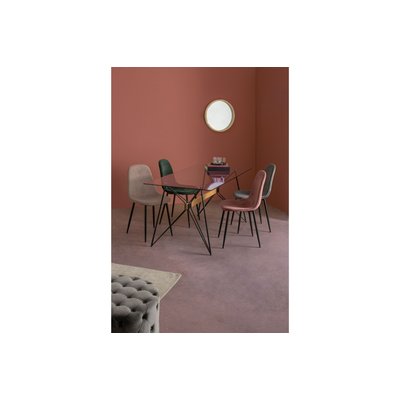 Chaise de salle à manger en velours et métal noir (lot de 4) - AURELIA HELLIN, DEPUIS 1862