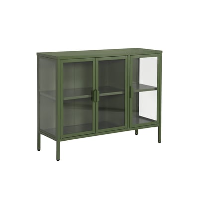 Buffet industriel métal et verre trempé 3 portes 100cm ARKANSAS SWEEEK