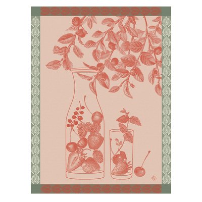 Torchon en Coton, EAUX DE FRUITS ROUGES LE JACQUARD FRANCAIS