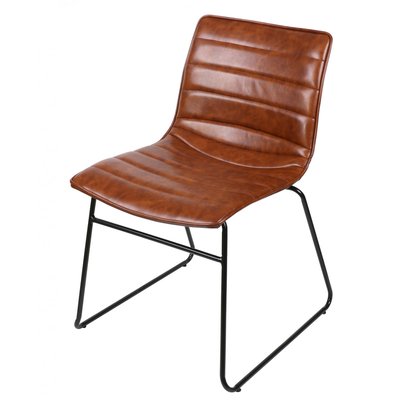 Chaise Vintage en Similicuir Marron WADIGA