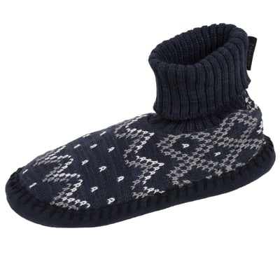 Chaussettes d'intérieur maille jacquard, picots antidérapants ISOTONER