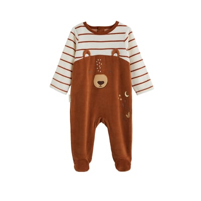 Pyjama bébé en velours Moka PETIT BEGUIN