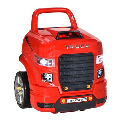 Camion mécano 2 en 1 - jeu d'imitation mécanicien - nombreux accessoires - rouge HOMCOM