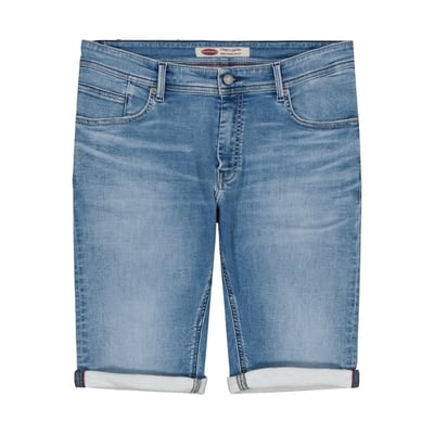 Short en coton bleu délavé avec une coupe droite et à 5 poches TEDDY SMITH