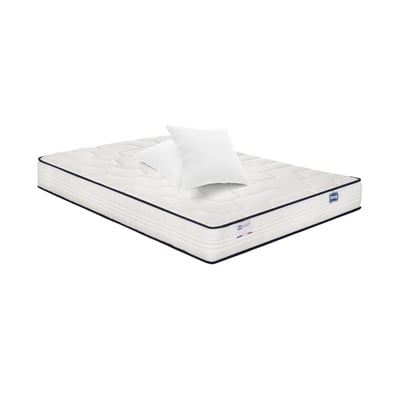 Matelas 140x190 ressorts ensachés, extra ferme H24 + 2 oreillers - INTEMPOREL SIMMONS